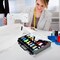 Double-Sided Sewing Box for Bobbins with 48 Grids, Portable Plastic Organizer for Hot Wheels Cars, Embroidery Floss, Diamond Art, Crafts, Small Toys (Case Only)-Black